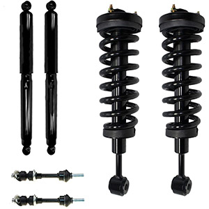 Detroit Axle - 4WD Front Struts Rear Shocks for 2005-2008 Ford F-150 Lincoln Mark LT, Sway Bars, Coil Springs Shock Absorbers Suspension Kit - 6pc Set