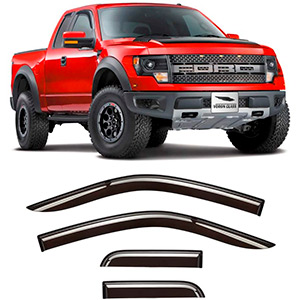 Voron Glass Tape-on Extra Durable Rain Guards for Trucks Ford F150 2004-2014 SuperCab