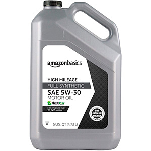 AmazonBasics High Mileage Motor Oil, Full Synthetic, SN Plus